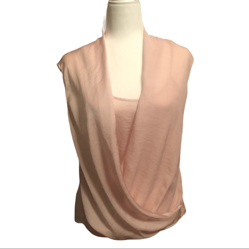 EUC tank with faux wrap light pink Sz S